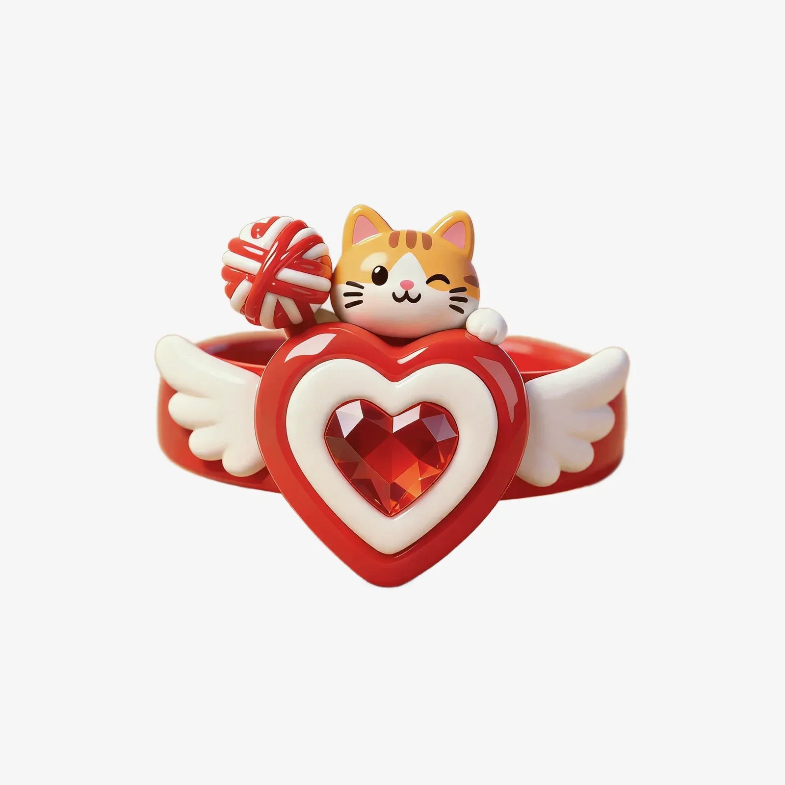 Heart Cute Cat Ring