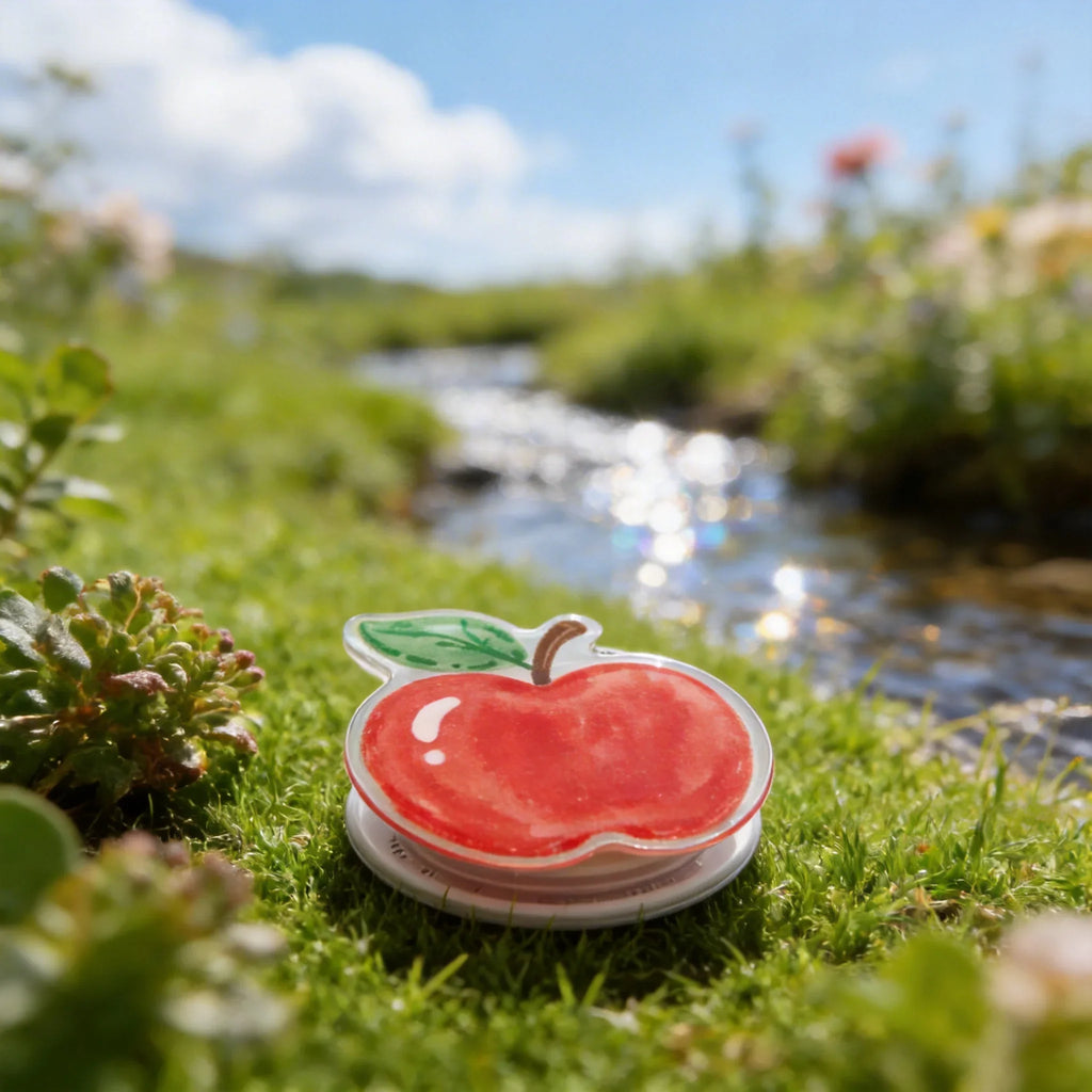 Cute Red Apple Phone Grip Stand