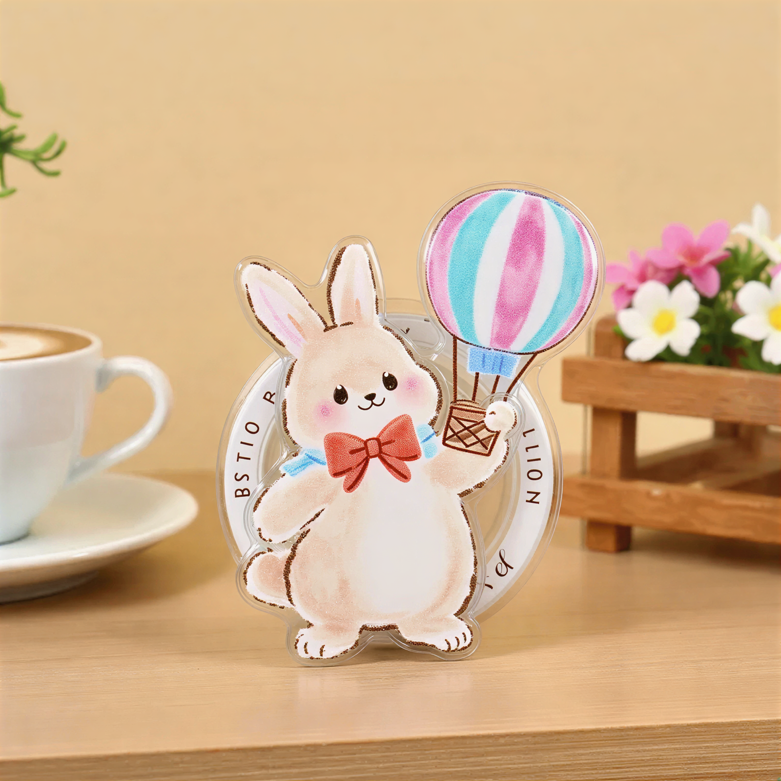 Rabbit Hot Air Balloon Phone Grip Stand