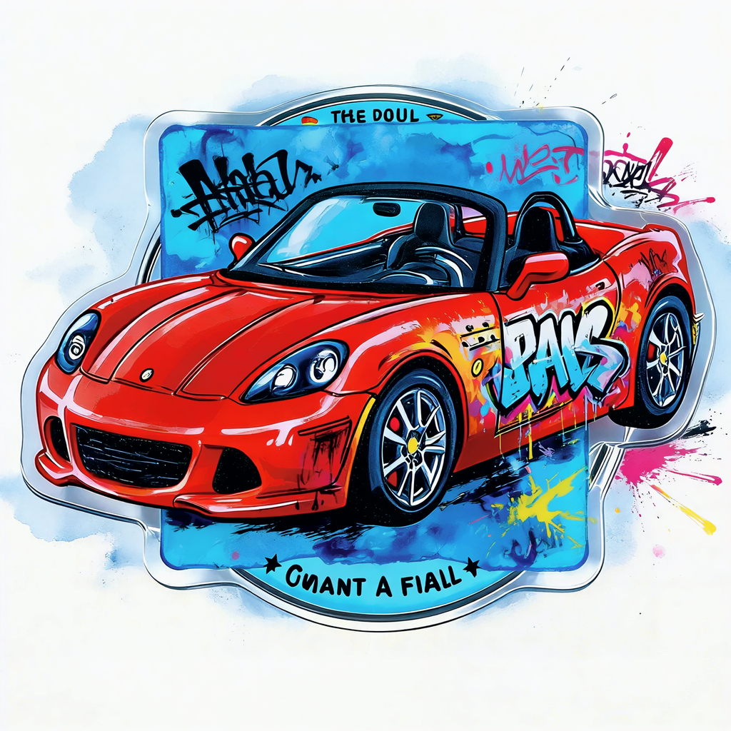 Graffiti Sports Car Phone Grip Stand