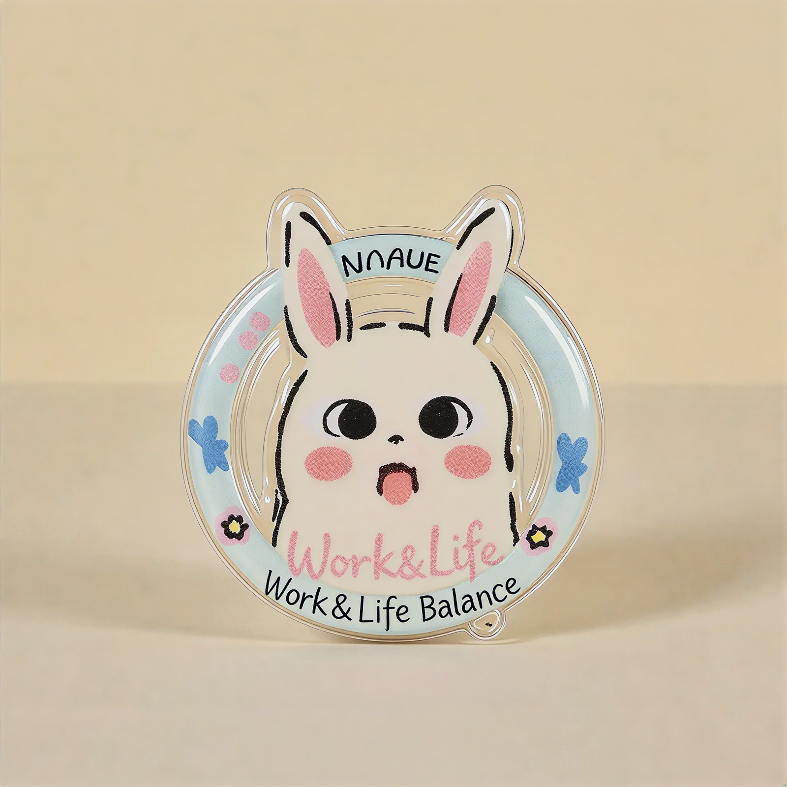 Cute Rabbit Work-Life Balance Phone Grip Stand