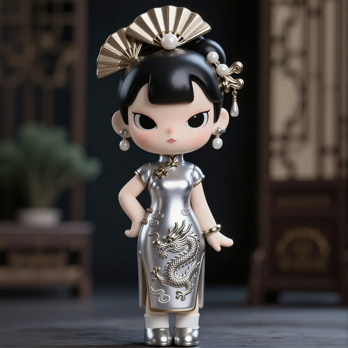 Cheongsam Dragon Pattern Figure