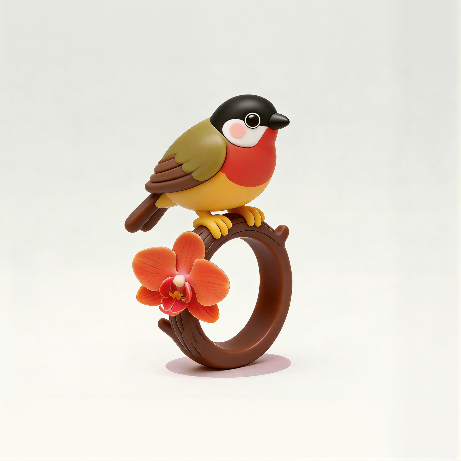 Cute Bird And Flower Ring