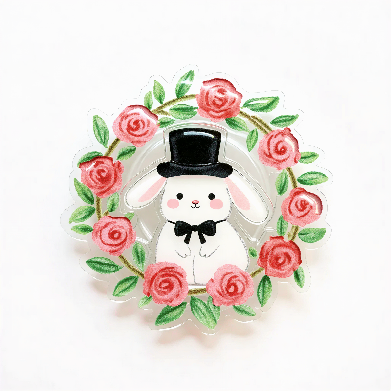 Rose Rabbit Gentleman Phone Grip Stand