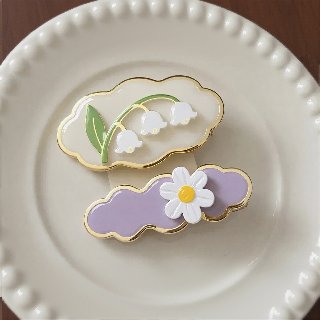 Cloud Floral Hair Clip