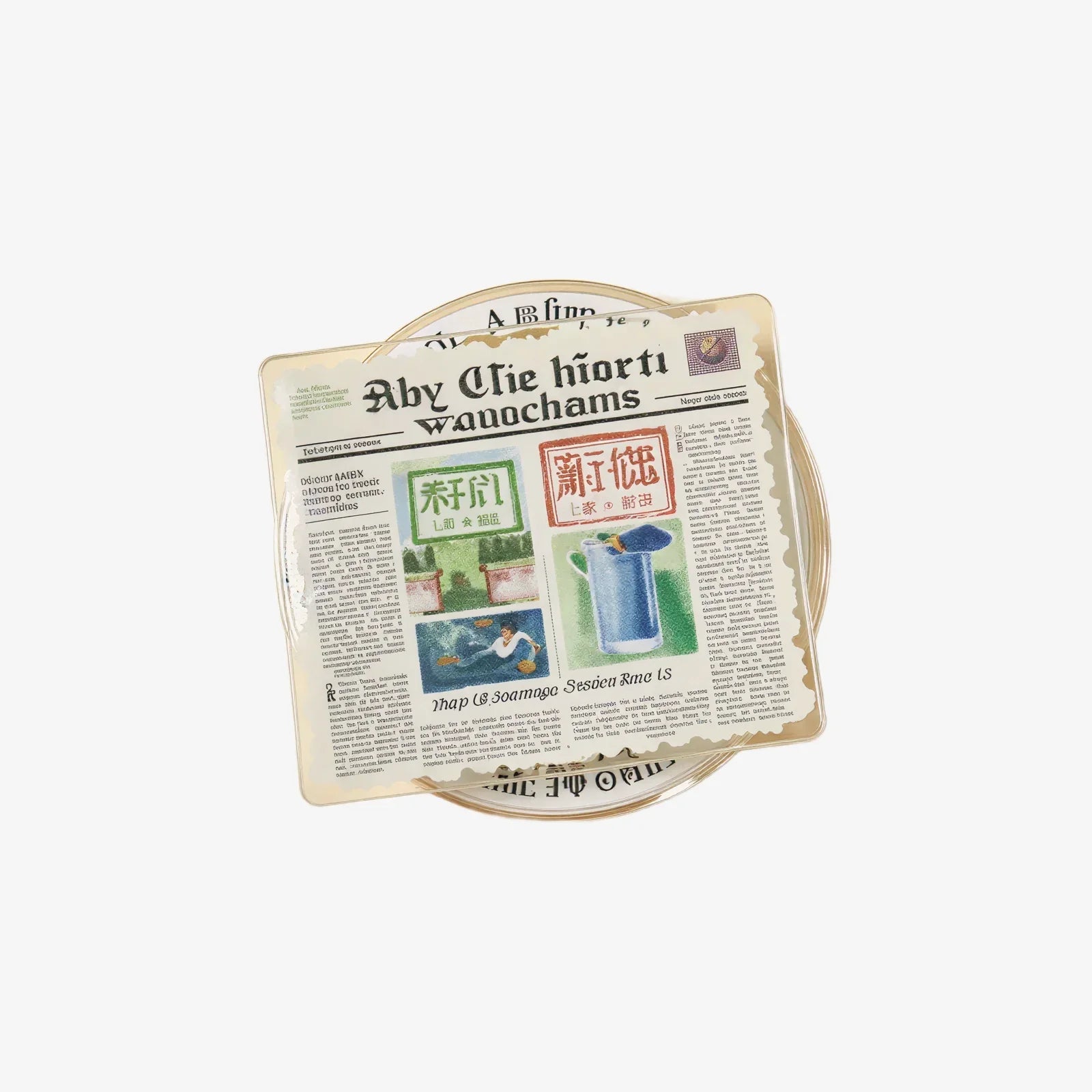 Vintage Newspaper Style Phone Grip Stand