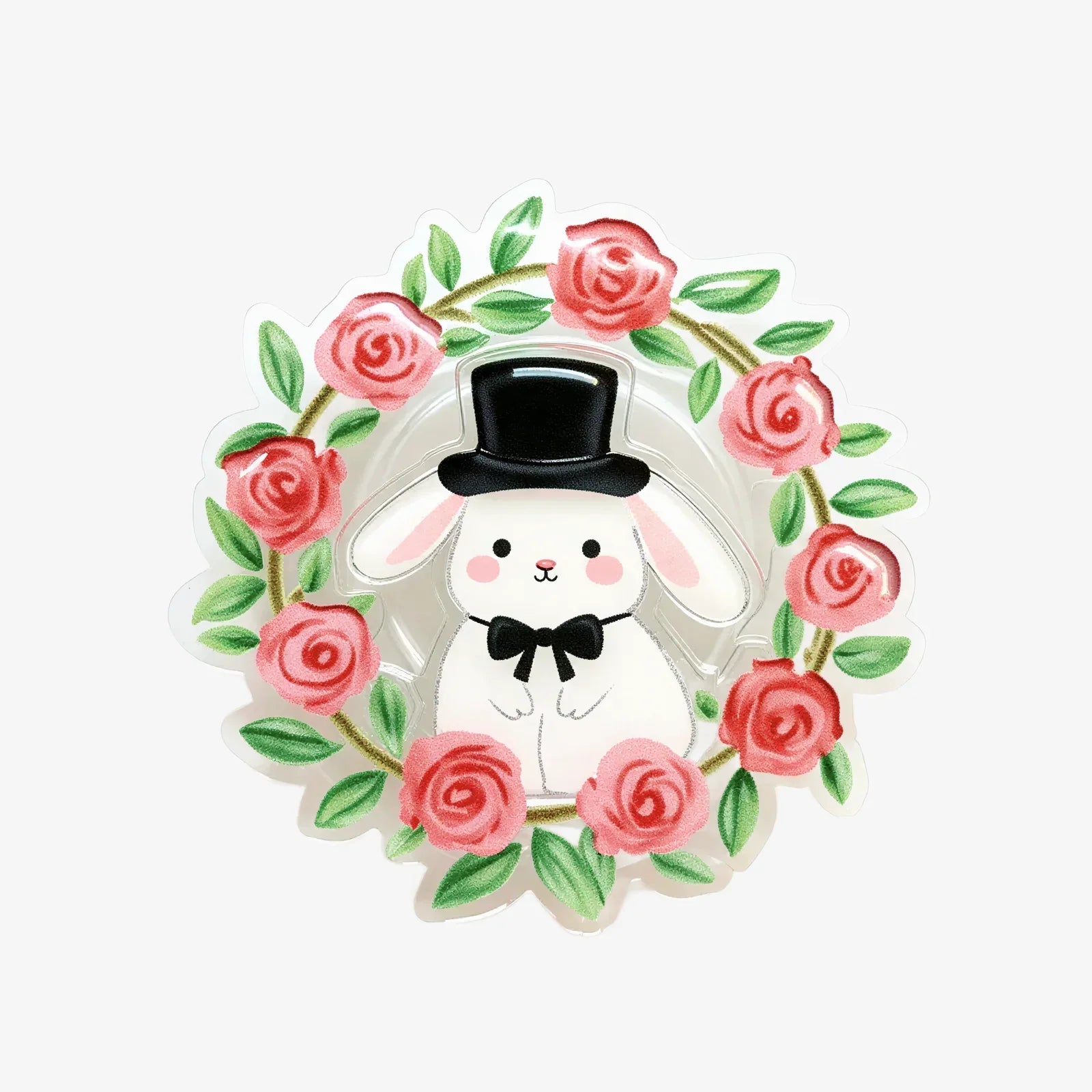 Rose Rabbit Gentleman Phone Grip Stand