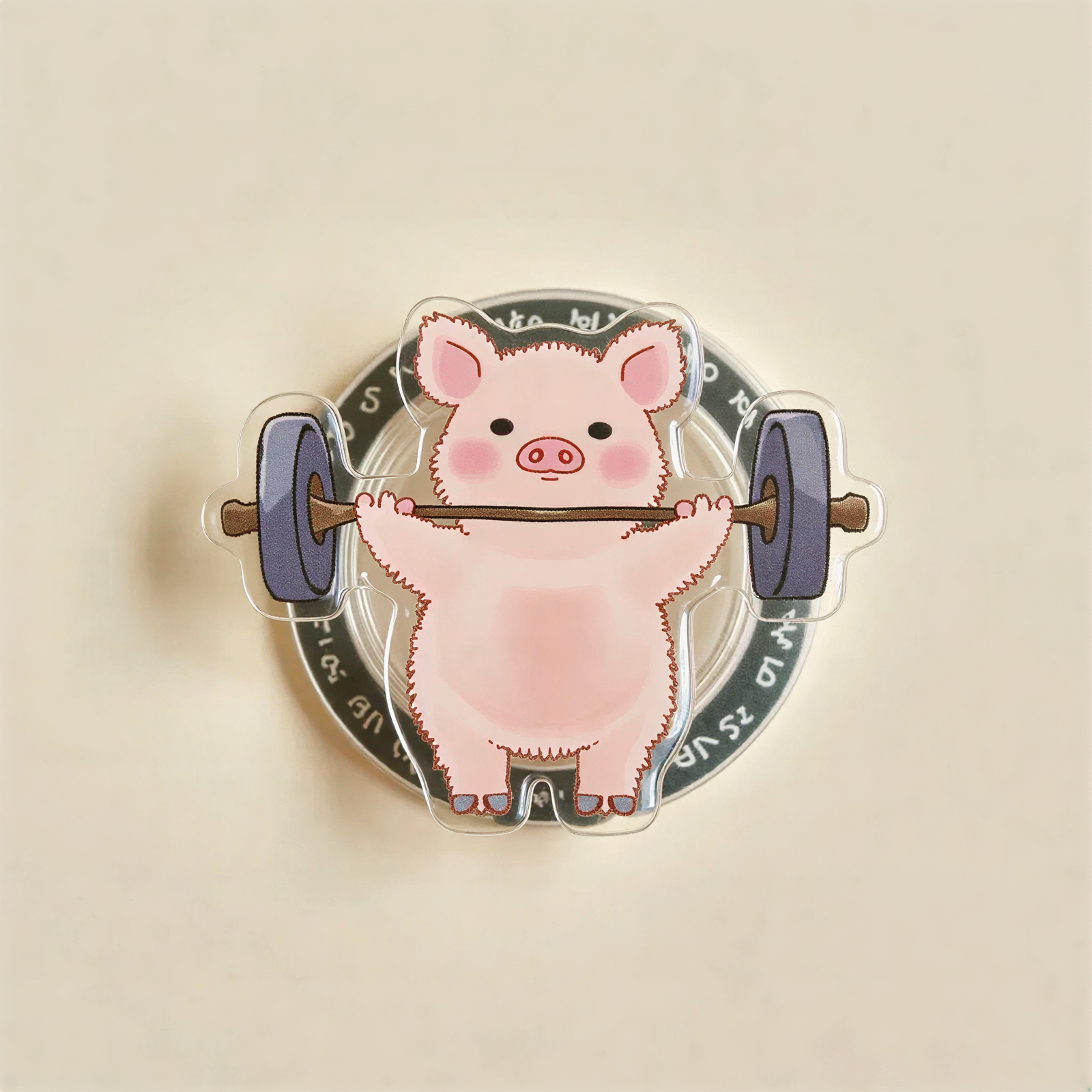 Barbell Lifting Piglet Phone Grip Stand