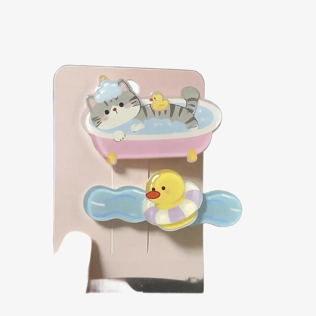 Cat Bathing Cute Hair Clip