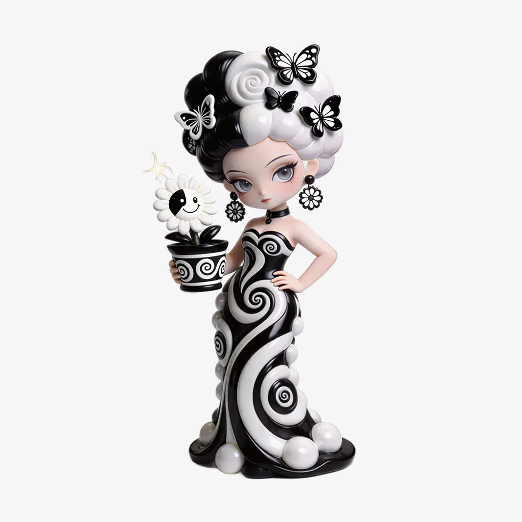 Black and White Butterfly Dance Beauty Figure