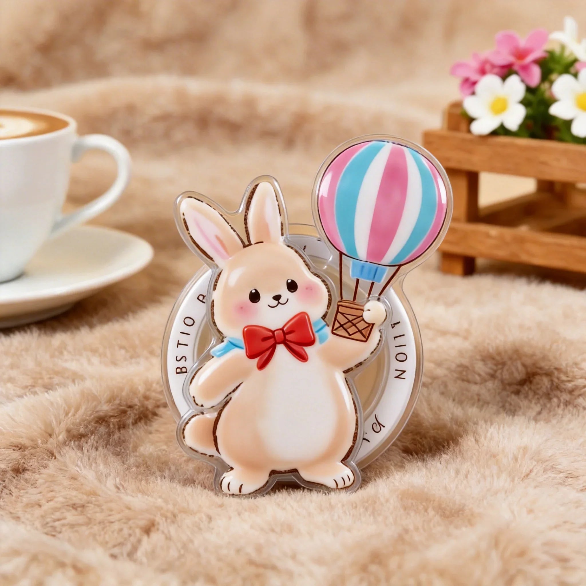 Rabbit Hot Air Balloon Phone Grip Stand