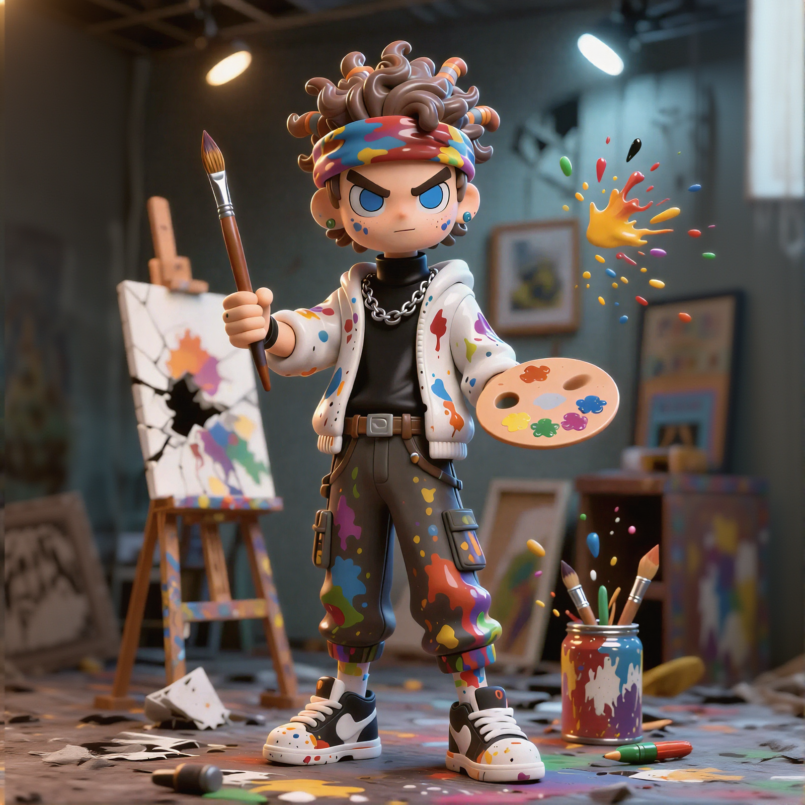 Vibrant Painter Style Figurine