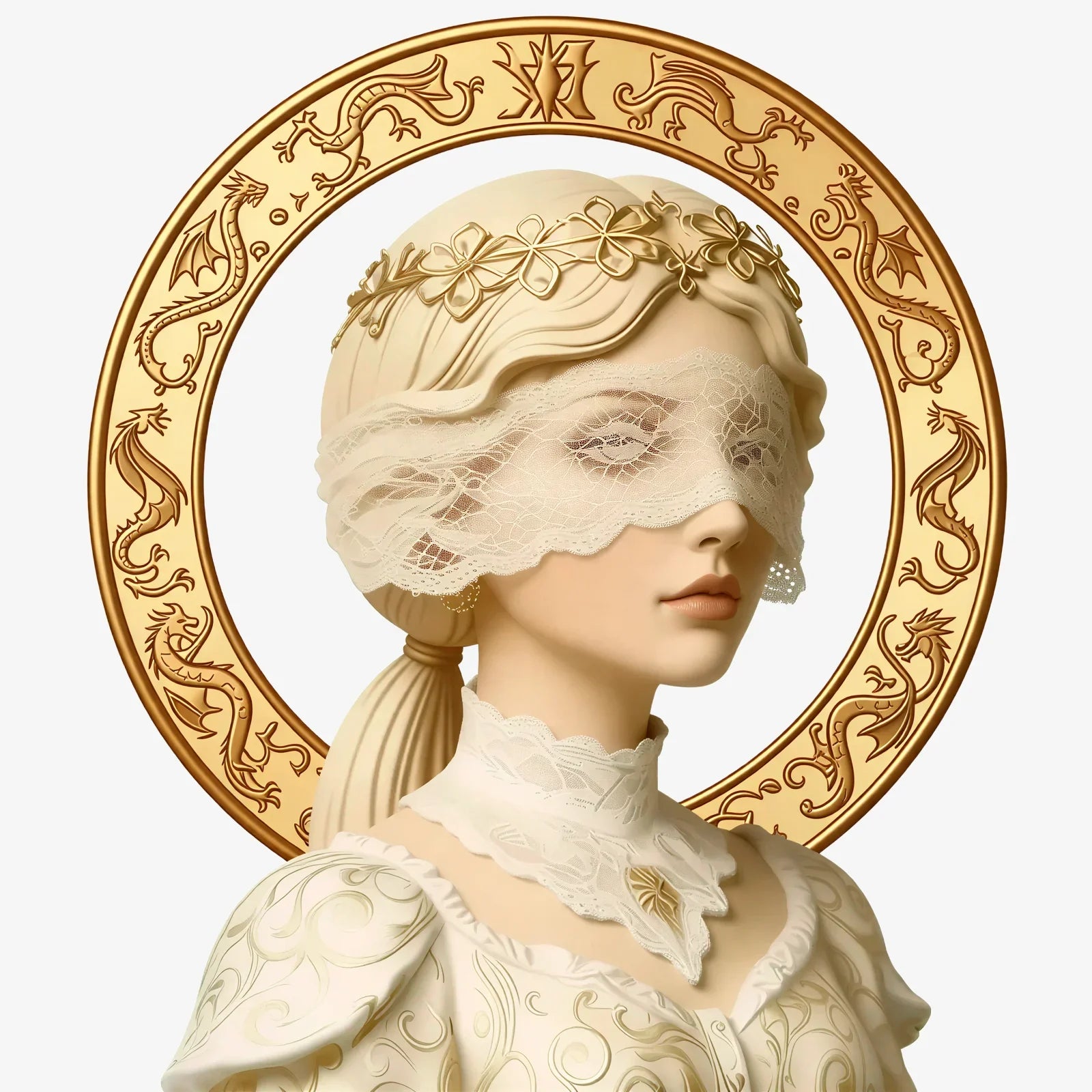 Lace Veil Goddess Fridge Magnet