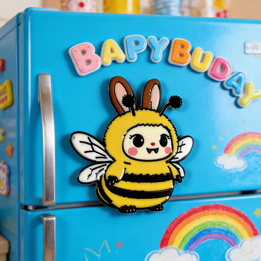 Cute Rabbit Ear Bee Fridge Magnet