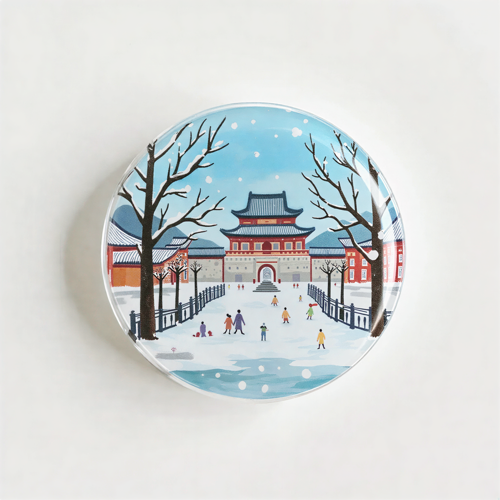 Winter Ancient Architecture Scenery Phone Grip Stand