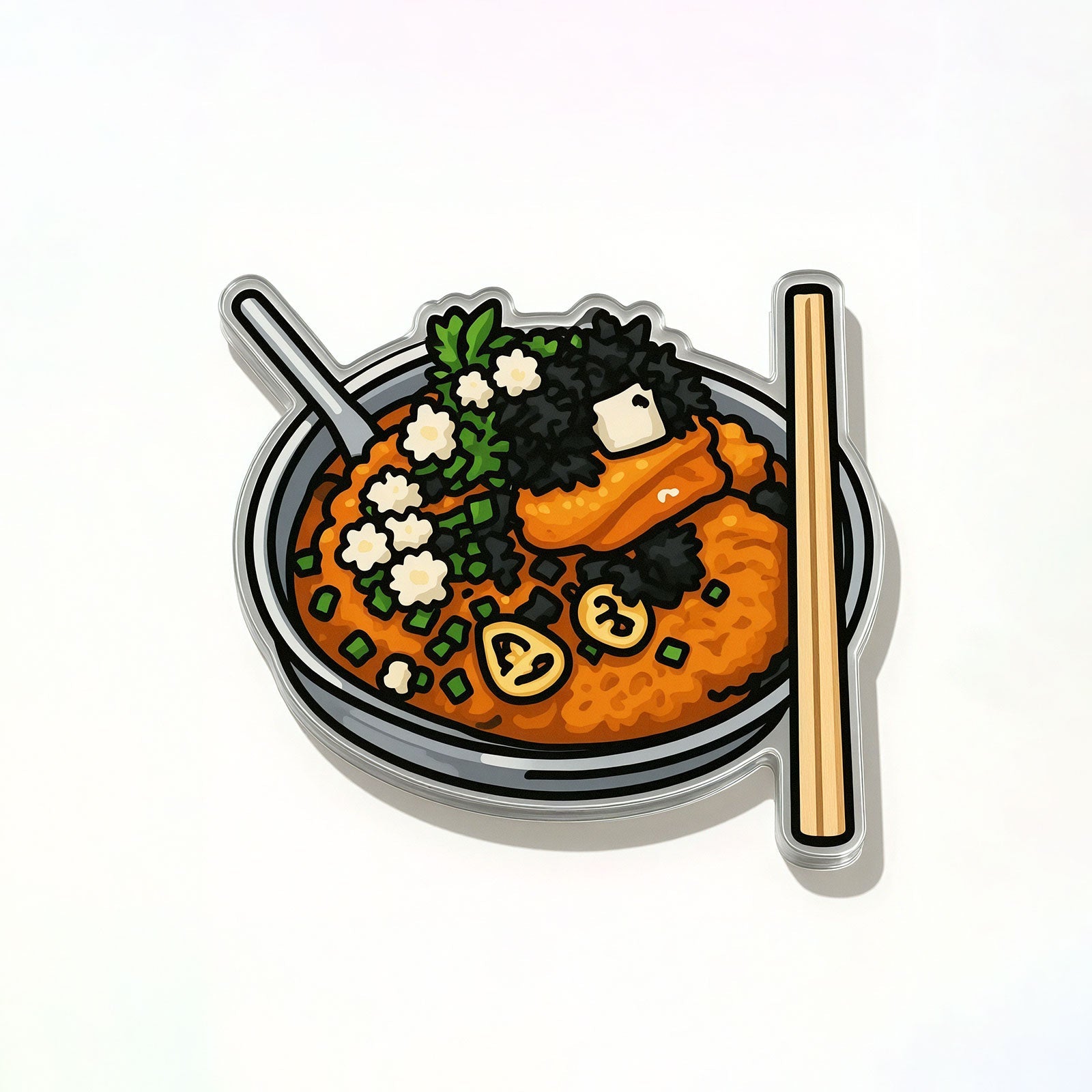 Fried Egg Snail Rice Noodles Fridge Magnet